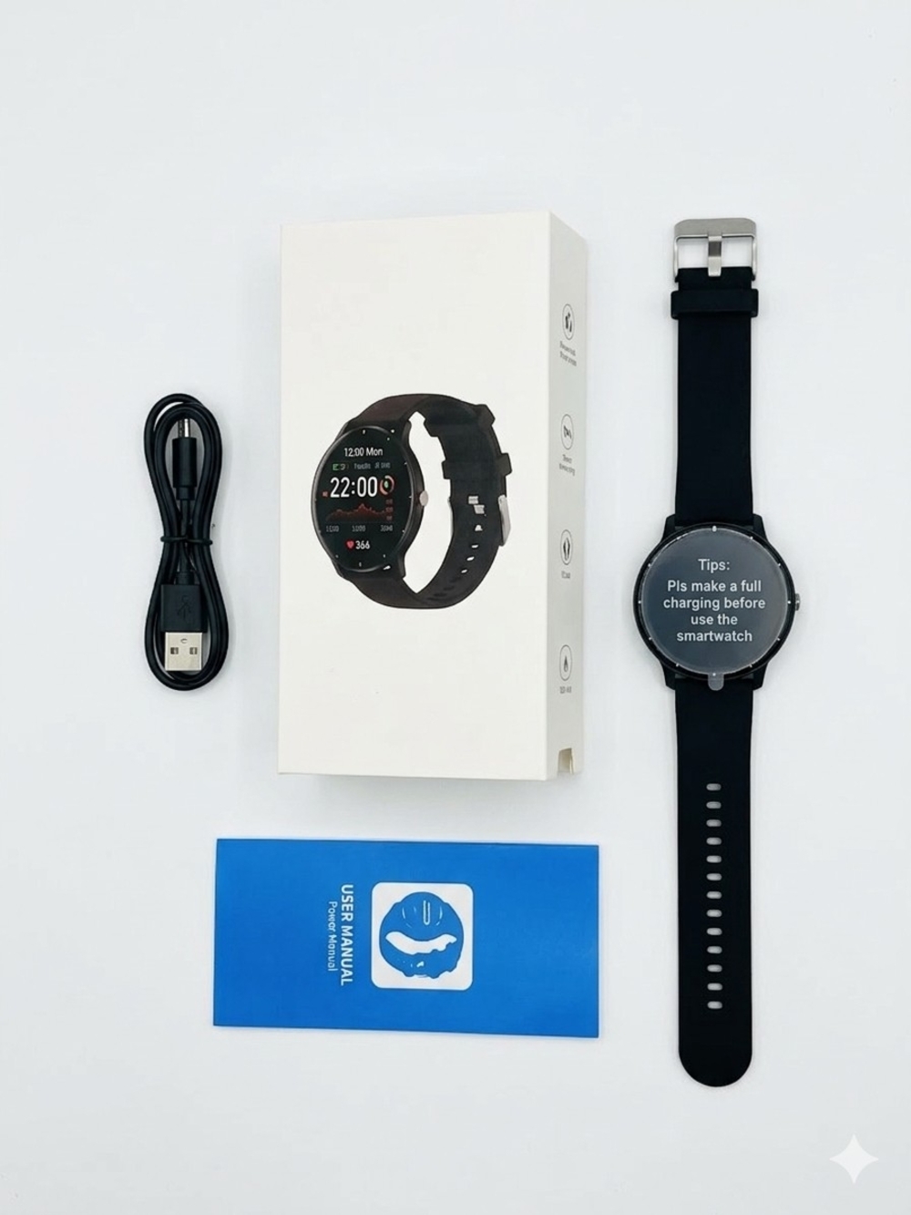 Smartwatch Bluetooth Call with Black Silicone